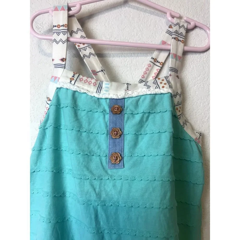 Charming Matilda Jane Girls Aqua Scallop Tank Top Size 10